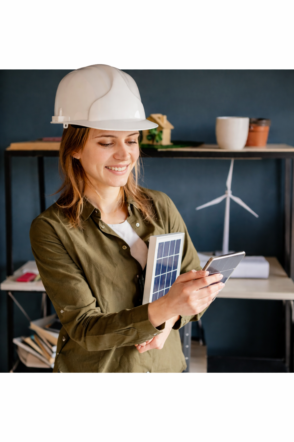 Engineer with Solar Panel